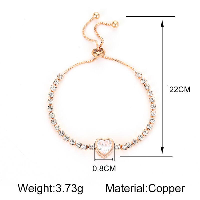 Product Introduction of New Product Fashion Love Zircon Small Fresh Imitation Big Brand Simple Dia-studded Ladies Bracelet 21