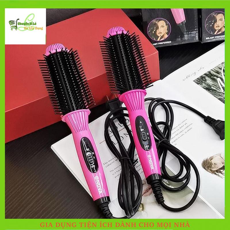 Lược Điện Chải Tóc Nova Tạo Kiểu Tóc Uốn Cúp Cụp Xoay Tròn, Chuyên Nghiệp Dành Cho Phụ Nữ Mẫu Mới Về