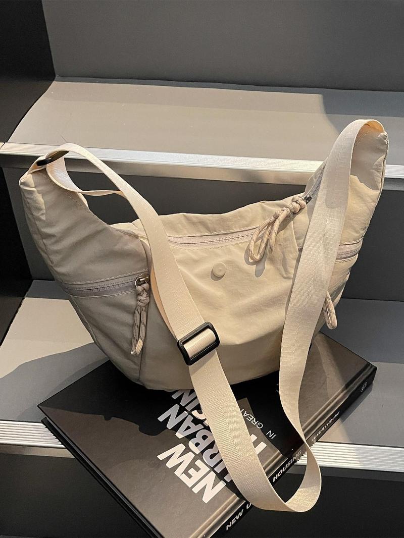 Product Introduction of Women's Solid Color Shoulder Bag, Fashionable Lightweight Large Capacity Crossbody Bag for Daily Used, Casual Trendy Versatile High-quality Daily Commuting Bag 0
