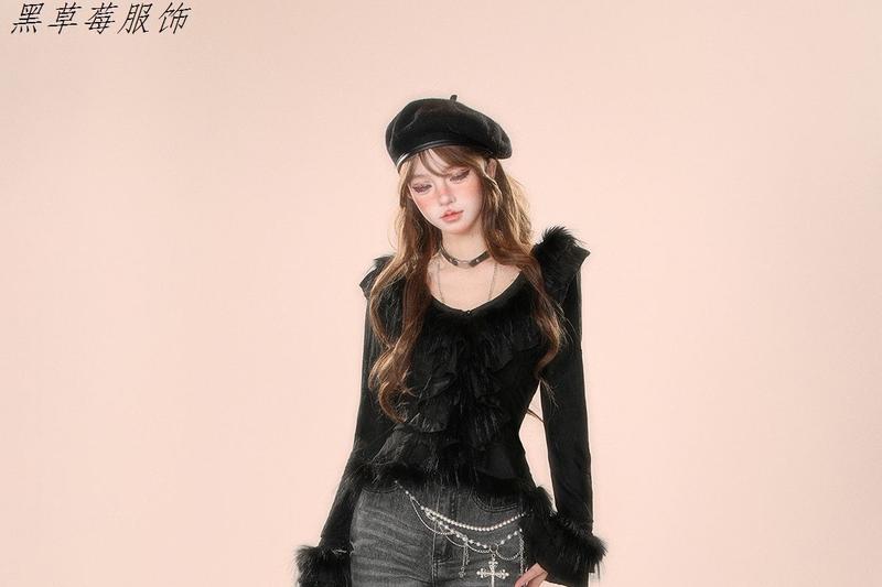 Product Introduction of Quần Dài Ống Loe Denim, Cỡ Nhỏ Kiểu Mỹ, Thiết Kế Ôm Sát, Đường Khâu Sờn, Phong Cách Cổ Điển Nhỏ Màu Đen Và Xám, Dành Cho Thời Trang Thu Đông Của Phụ Nữ Women Pants 27