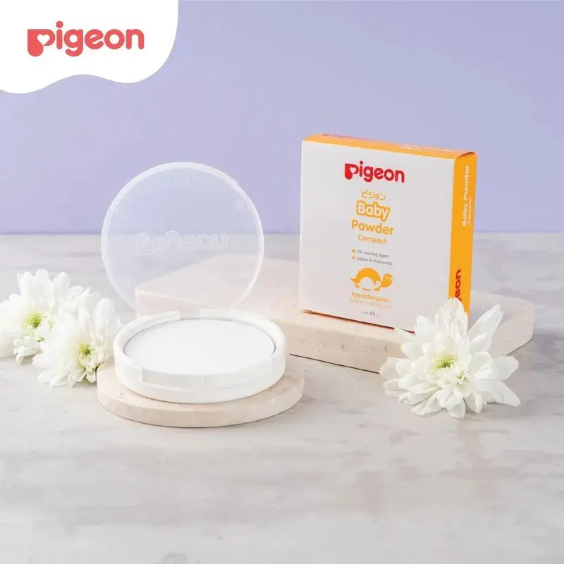 Pigeon Baby Compact Powder Cake Full || Refill Puff 45gr I