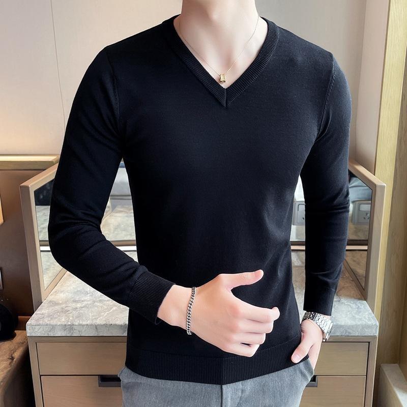 Áo len nam kiểu dáng tay dài cổ tim Đẹp - ôm dáng mới