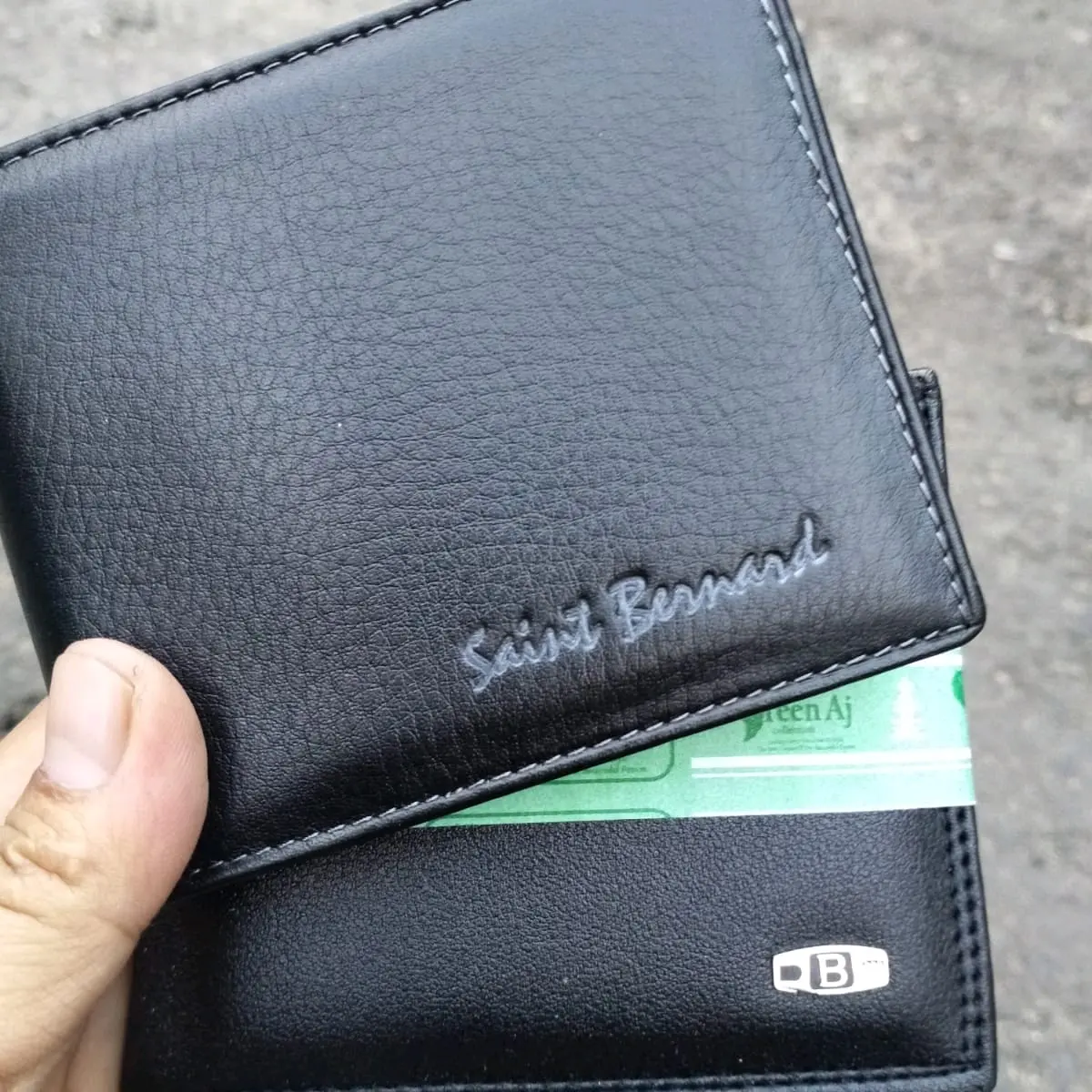 Dompet pria kulit sapi dua lipat saint bernard Kartu dan uang hadiah dompet pria sintetis