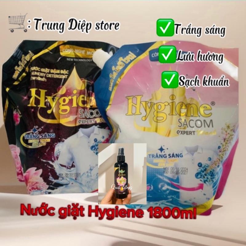 [Tặng xịt vải khô] Combo 2 túi nước giặt Hygiene Việt Nam túi 1800ml tặng kèm chai xịt vải khô Hygiene 100ml