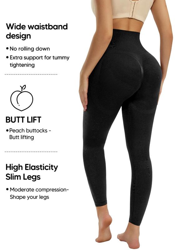 Plus Size High Waist Butt Lifting Shapewear Leggings, High Stretch Seamless Tummy Control Leggings, Women's Shapewear Bottoms For Summer Spring Fall 2