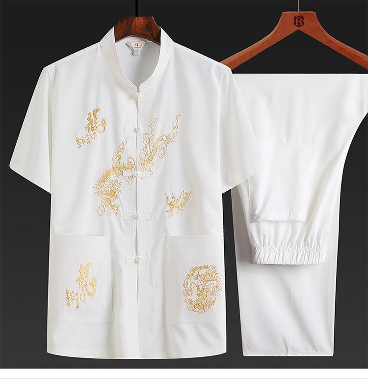 Product Introduction of Bộ Đồ Hai Mảnh Cho Bố Nam, Phong Cách Tang, Trung Người Già Và Cao Tuổi, Phong Cách Trung Quốc, Thích Hợp Cho Các Hoạt Động Vào Buổi Sáng Và Mùa Hè Của Ông Già, Áo Sơ Mi ngắn Tay, Phong Cách Hanfu 7
