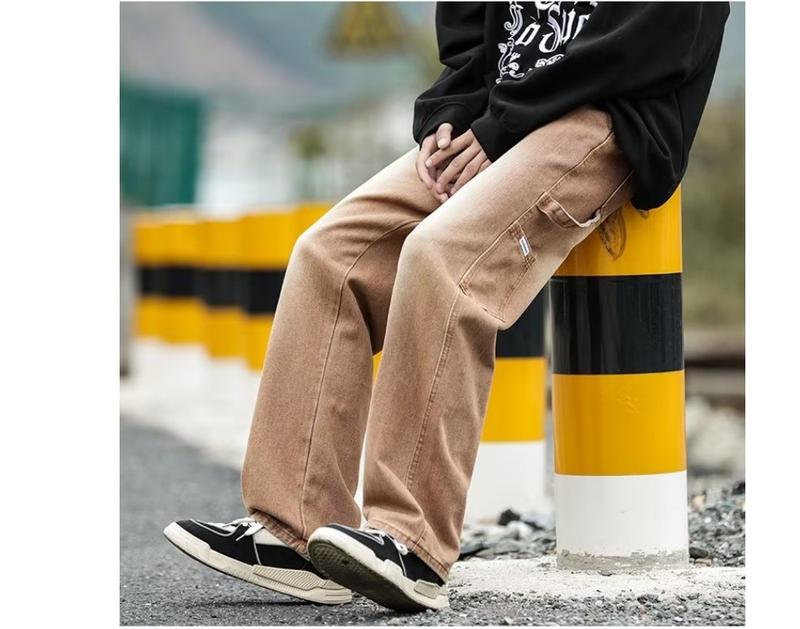 Product Introduction of Seluar jeans kaki lebar untuk lelaki, seluar jeans jalanan longgar, retro, Amerika 13