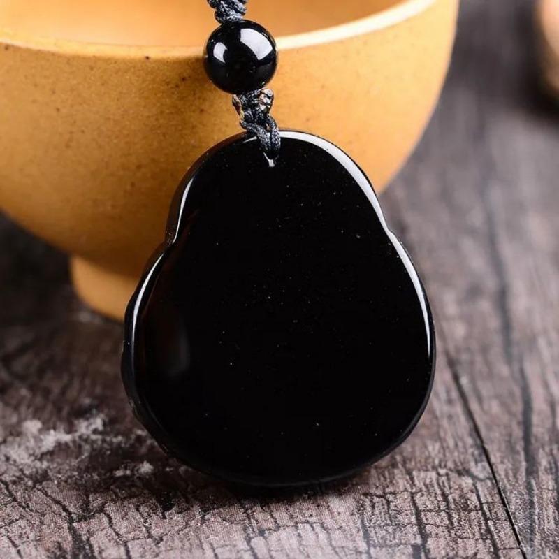 Product Introduction of Mặt Dây Chuyền Hình Phật, Chất Liệu Obsidian Tự Nhiên, Thiết Kế Đơn Giản Và Dễ Phối Đồ Thời Trang Và Tươi Mới, Thích Hợp Sử Dụng Hàng Ngày Và Đi Chơi, Đa Năng 3