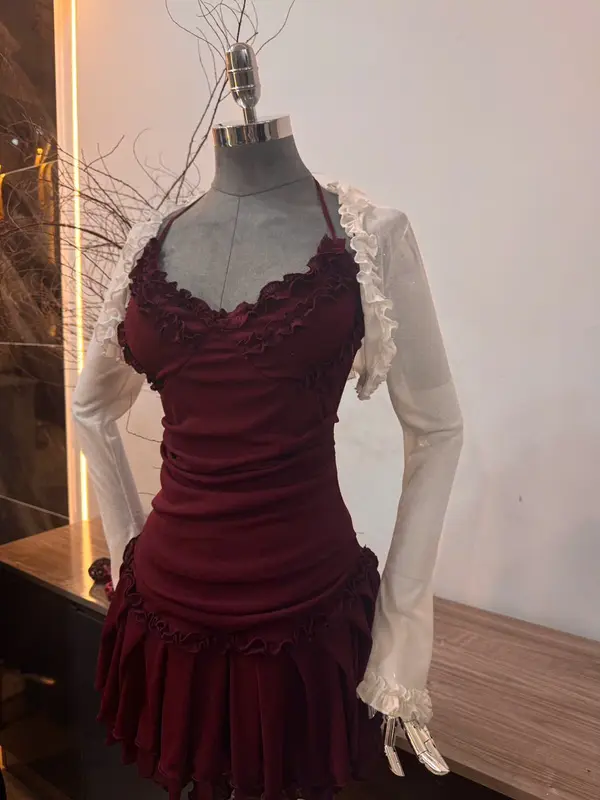 SYX17 Sét Đầm Yếm Kèm Khoát Bigsize Kim Ngân 50Kg Đến 100kg S/M/L/XL/XXL 5