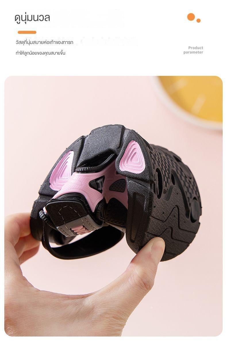 Product Introduction of รองเท้าแตะเด็ก สำหรับเด็กชายและเด็กหญิง ฤดูร้อน มาใหม่ พื้นนุ่ม กันลื่น เหมาะสำหรับเด็กขนาดกลางและใหญ่ ผู้ชายและผู้หญิง รองเท้าชายหาดเด็ก รองเท้ากีฬาเด็ก 7