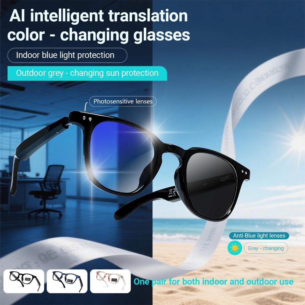 GT-52  New AI Men's Smart Glasses Women's Bluetooth Glasses Voice Call Control Music UV Polarized Sunglasses - Image 5