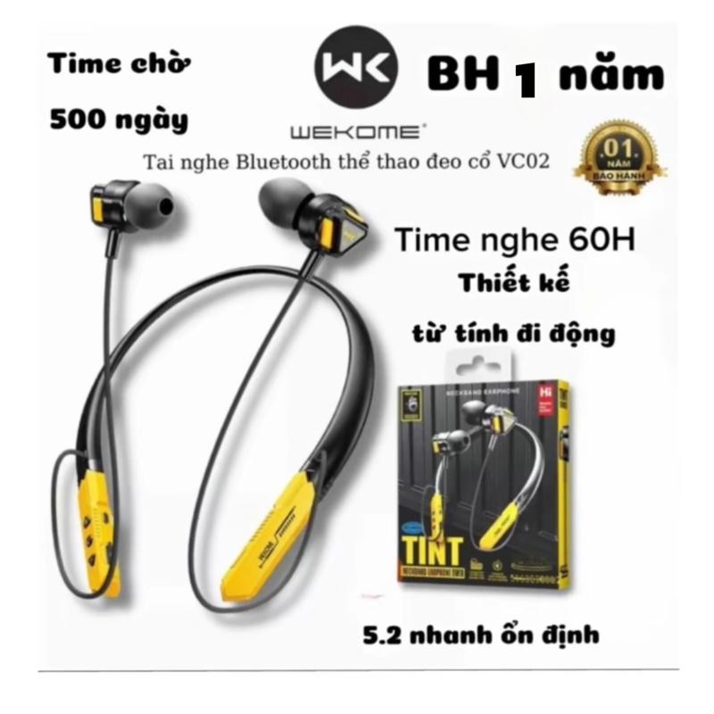 Tai nghe 60H nghe siêu khủng WEKOME VC02 Bluetooth 5.2 giải mic chất lượng âm thanh cực hay bass siêu căng dành cho gaming độ trễ thấp màu vàng Earphone Nghe Nhạc Nhét Tái Nhét Tai BH 6 tháng đổi mới