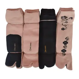 ( PAKET 6 PASANG) KAOS KAKI JEMPOL WANITA MUSLIMAH / KAOS KAKI CREAM TLPK HITAM Dewasa Motif Muslim Panjang