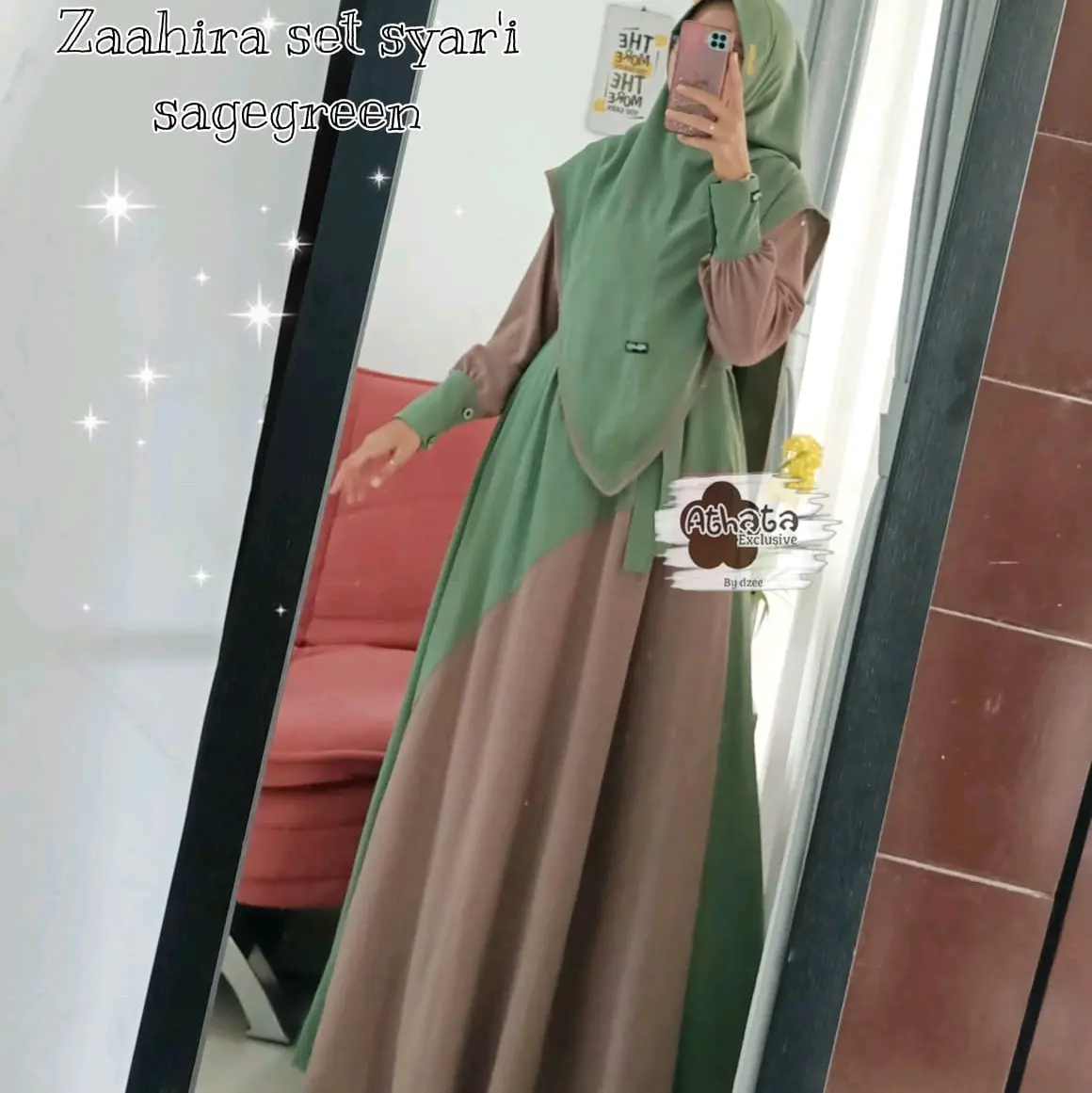ZAAHIRA SET SYARI ORI ATHATA BY DZEE, ZAHIRA SET SYARI CRINKLE PREMIUM