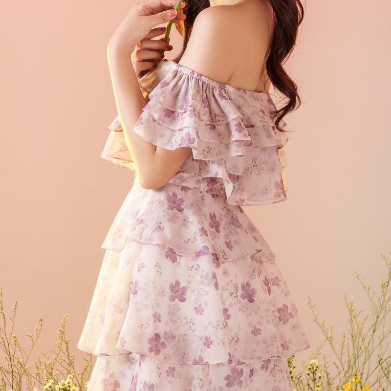 TIELA Đầm váy hoa trễ vai tầng -Flossy Dress 2