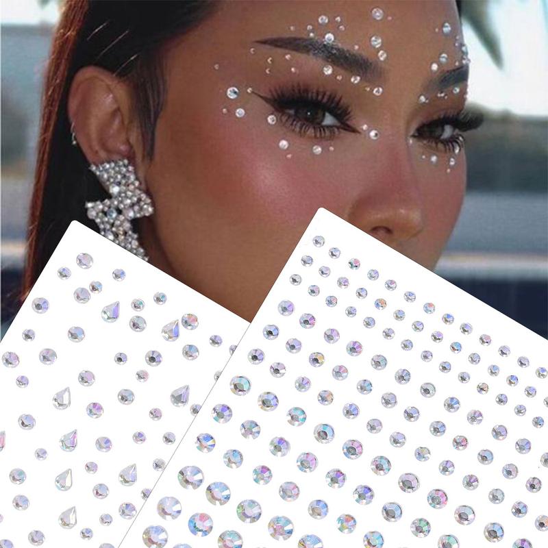 Product Introduction of Diamond Face Stickers Nail Art Diamond Face Performance Party Makeup Ball Decorations No Glue Decorative Face Stickers 4