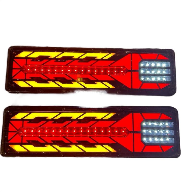 Một đôi 2đèn hậu xe tải hình xương rồng 12v-24v chống nước kích thước 46cm*13cm Phụ Tùng