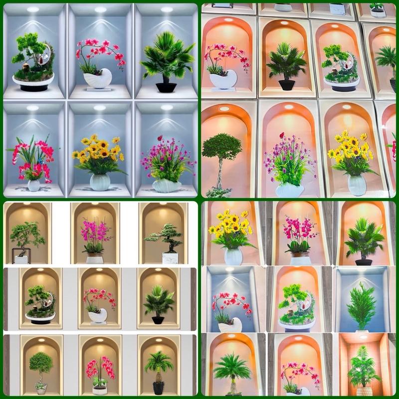 Tranh 3D  dán tường mẫu lọ Hoa kích thước 30*50cm bức ảnh treo tường Hoa lá decor phòng khách, phòng ngủ