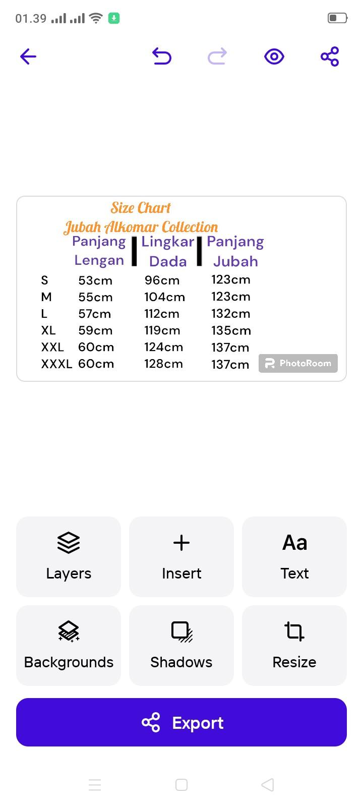 jubah emboss alkomar size S M L XL XXL XXXL