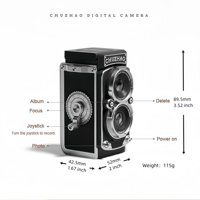 Portable Mini Digital Camera, USB Rechargeable Vintage Camera with Accessories, Point & Shoot Camera for Home & Outdoor, Portable Camera, Tech Gadgets 2