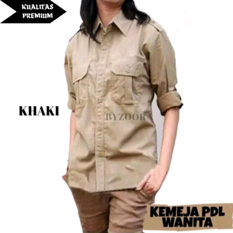 [PROMO READY] Kemeja PDL Wanita Premium Tebal Adem Kemeja Perempuan Outdoor Lapangan Hiking Lengan Panjang 7