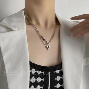 Vòng Cổ Thép Titan Thiết Kế Trái Tim Đơn Giản, Cao Cấp Tinh Tế Phong Cách Nhật Bản Và Hàn Quốc, Dành Cho Nữ, Dây Chuyền Nối Thiết Kế Sáng Tạo Và Đẹp, Thời Trang Thanh Lịch, Phong Cách Tối Giản, Dây Chuyền Xương Đòn