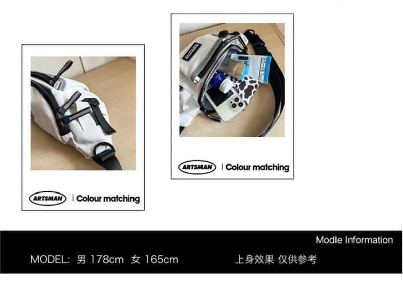 Product Introduction of New Japanese Ins Chest Bag Harajuku Large-Capacity Crossbody Bag Men's Fashion Brand Multi-Functional Travel Sports Small Bag All-Match Waist Bag 5