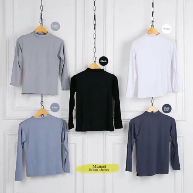 MANSET BAJU POLOS SPANDEK FIT HITAM TERMURAH WANITA MUSLIM 1