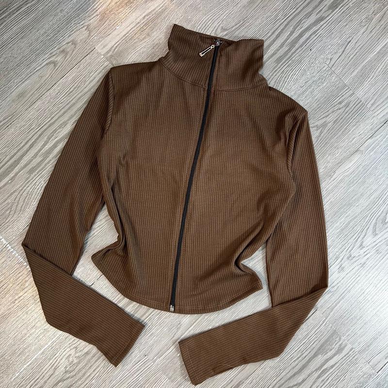 Product Introduction of Áo Khoác Ủ Kem Cổ Lọ Trơn Ôm Gọn 38-60kg Women Jacket Top 2