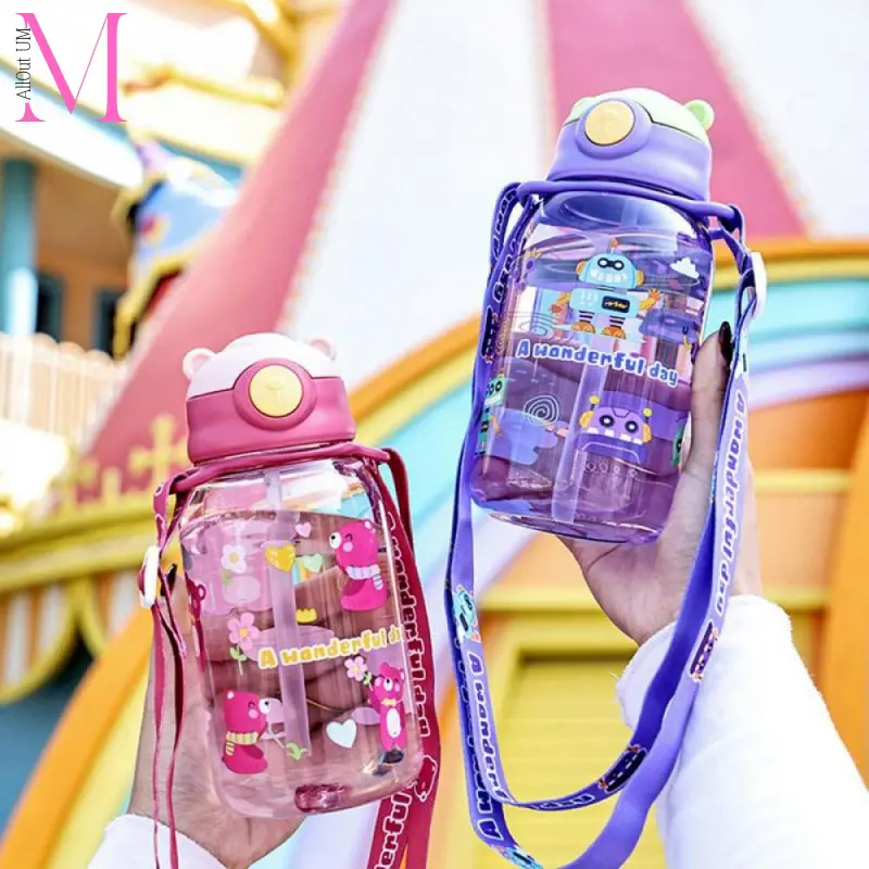 650ml cute kids water bottle with straw free BPA leakproof outdoor portable CHILDREN'S cups n2g6 Drinkware Mug Tumbler Bottled