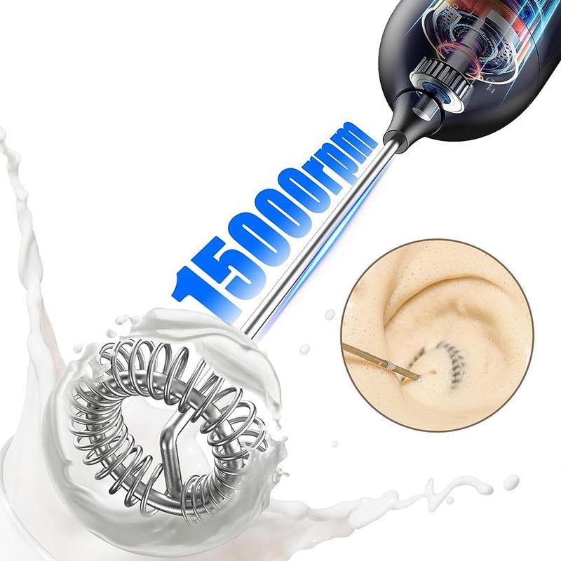 Handheld Electric Milk Frother, Type-C Rechargeable Coffee Milk Frother, Household Kitchen Appliances 6