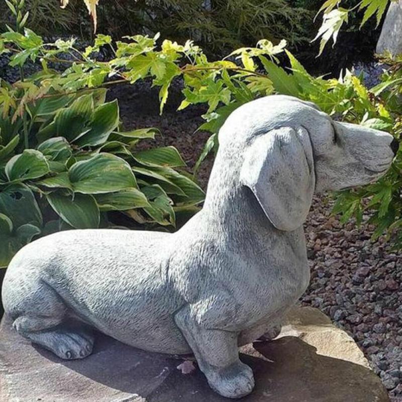 Product Introduction of Dachshund Statue Garden Decor Memorial Dog Figurines Puppy Lying Down Decor Garden Decoration  Accessories Home Garden Decor 18