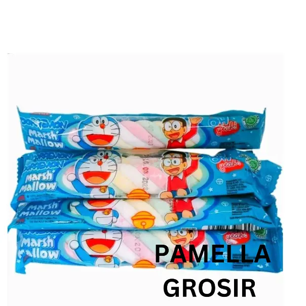 DORAEMON MARSHMALLOW KEPANG (1 PACK ISI 20 PCS)  SNACK makanan ringan jajanan cemilan camilan pedas asin gurih manis murah 0