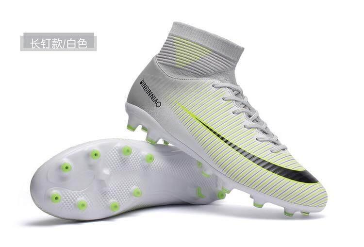 Product Introduction of Giày Futsal dành cho nam và nữ, giày bóng đá có gai dài đến mắt cá chân, giày cao cổ, giày thể thao trong nhà 15