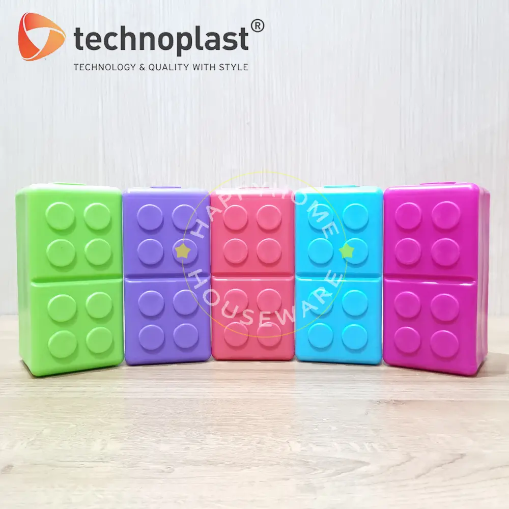 TECHNOPLAST Celengan Plastik BIG BLOCK 2 VARIAN Merah Ungu Hijau Biru Muda Tua Merah Muda Desain Lucu Keren untuk Anak Size Large 85 X 85 MM Tinggi 85mm Ajarkan Menabung