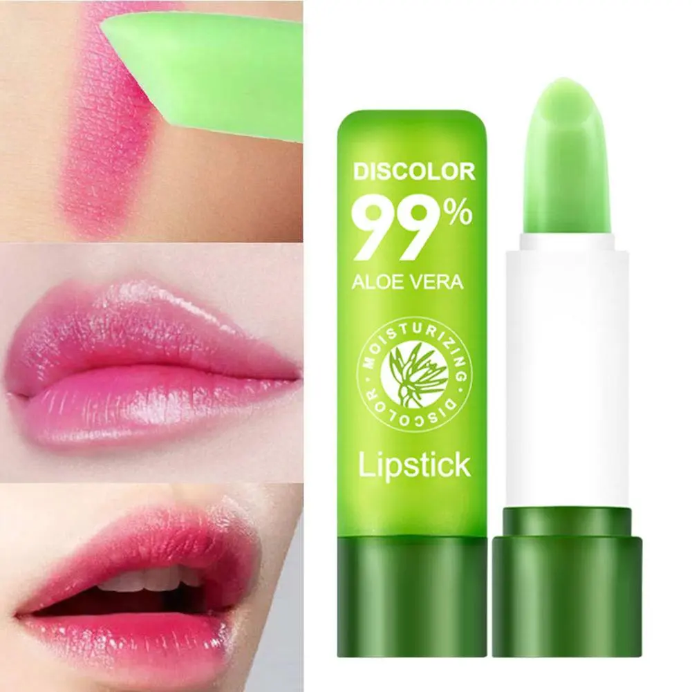 Aloe Vera Lipstick,lip Care Color-changing Aloe Vera Lipstick Not Easy To Remove Lipstick