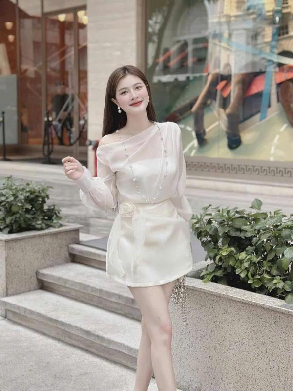 set 3 món áo tơ có lót 2 dây kèm váy tapta dể thương dành cho các nàng đi chơi đi tiệc đi du lịch Nữ Nhung Women