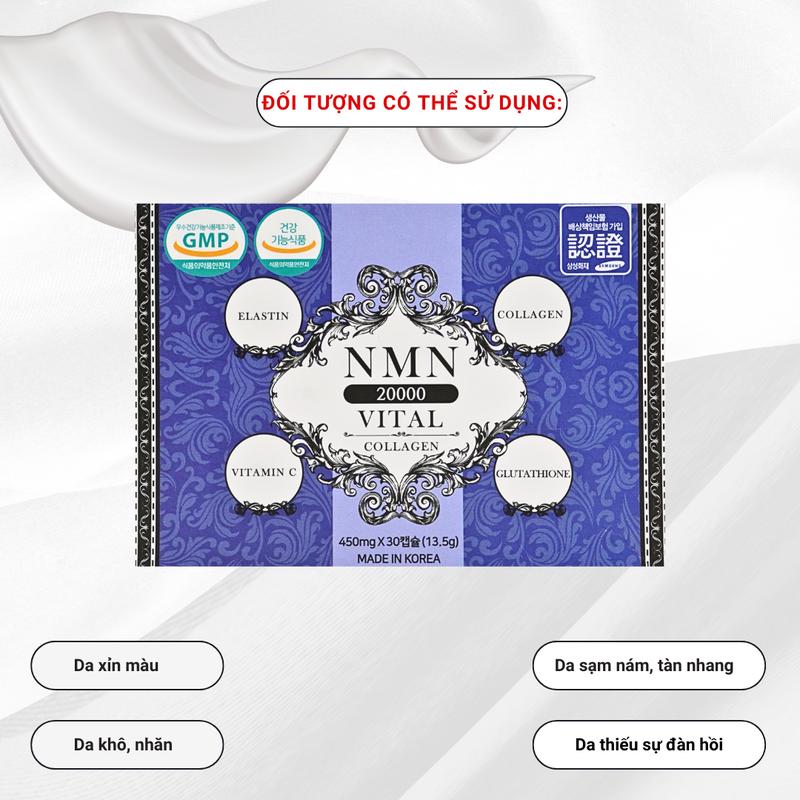 1 Hộp Viên Uống NMN 20000 Vital Collagen Hàn Quốc SP001274