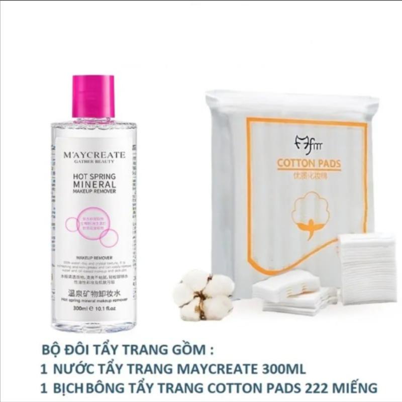 Bộ đôi tẩy trang gồm 1 nước tẩy trang 300ml + 1 bông 222 miếng tẩy trang FM