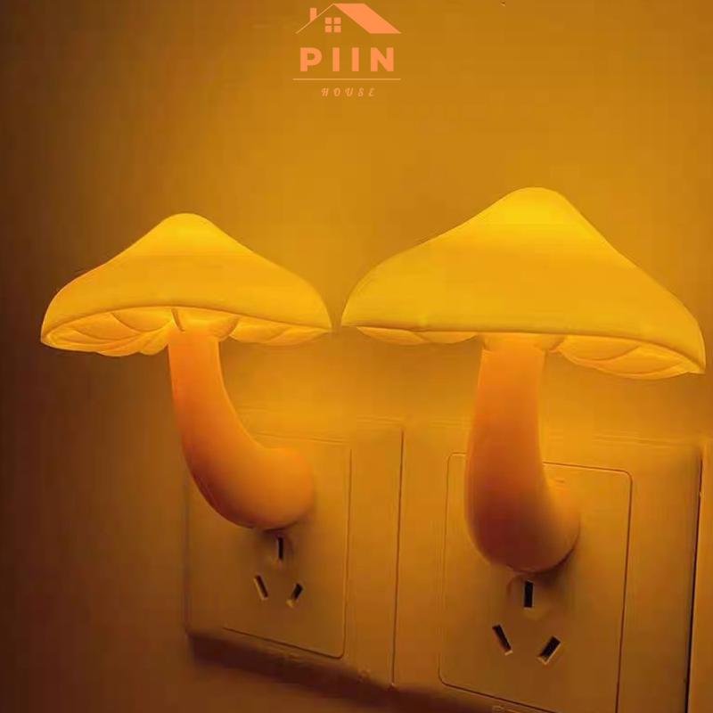 Đèn ngủ hình cây nấm cảm ứng ánh sáng dịu nhẹ dễ đi vào giấc ngủ đèn led màu vàng PIIN HOUSE