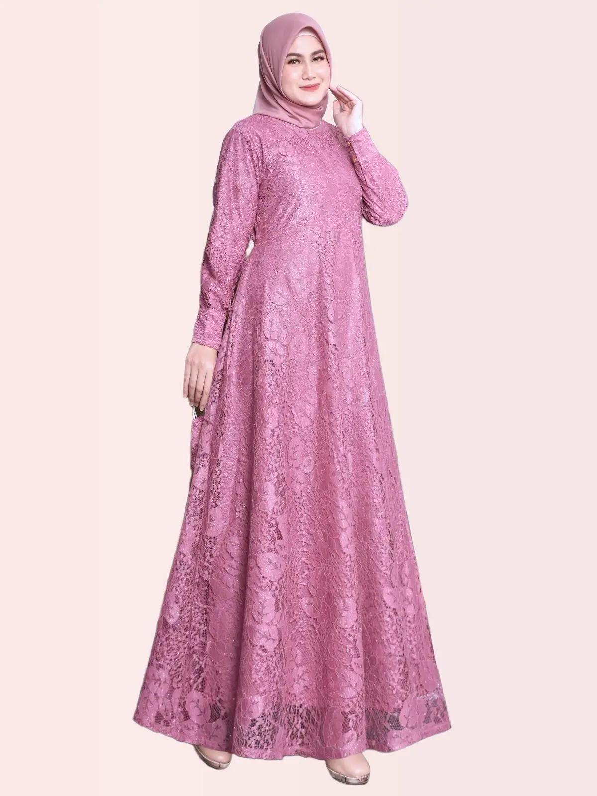 gamis safana gamis burkat jumbo dress kondangan dress pesta free masker Wanita Muslim Mewah Lembut Tebal