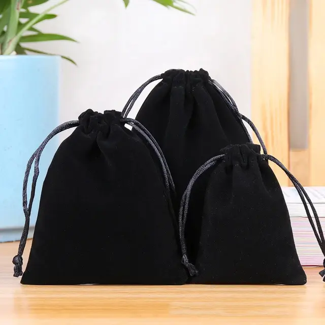 Drawstring pouch serut kantong serut beludru 1 sisi halus lembut untuk souvenir / hampers / kemasan atau tempat penyimpanan 4