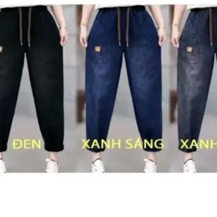 Quần Jean nữ baggy cạp lưng chun trẻ trung năng động với 3 tông màu Women Pants