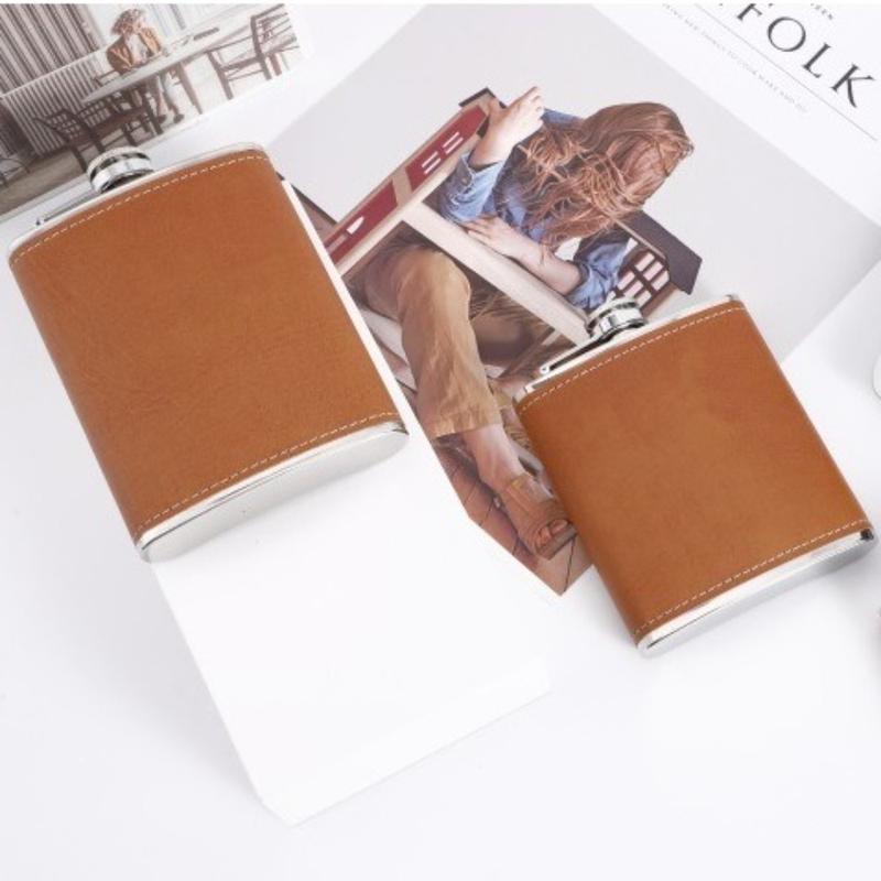 Product Introduction of nowso Drinkware Stainless Steel Hip Flask 6/7/8oz Leakproof Whisky Flagon Leather Wrap Wine Cup for Alcohol Wine 19