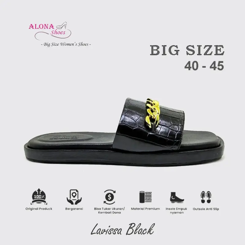 Lavissa Black | Sandal Wanita Ukuran Jumbo - Big Size 2