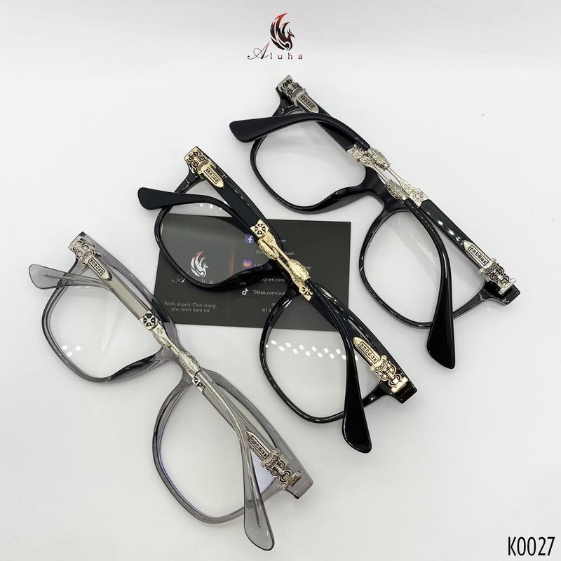 Gọng kính cận, giả cận mạ điện Titan + nhựa TR90 cao cấp phong cách retro unisex nam nữ đều đeo được CH - K0027 - Aluha