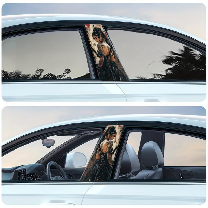 Product Introduction of Girl Pattern Car Sticker, Self Adhesive Car B-pillar Decal, Reusable Car Decorative Sticker for Car, Motorcycle, Bike, Laptop, Phone 5
