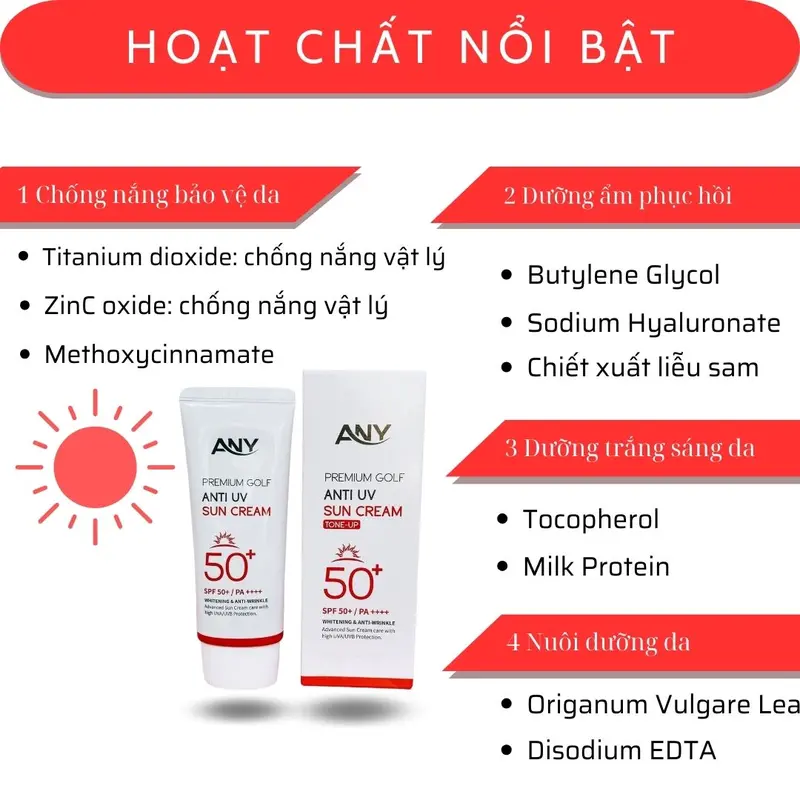 Mua 1 Kem Chống Nắng ANY  PREMIUM GOLF ANTI UV TONE-UP SPF 50+/PA+++60ml 3