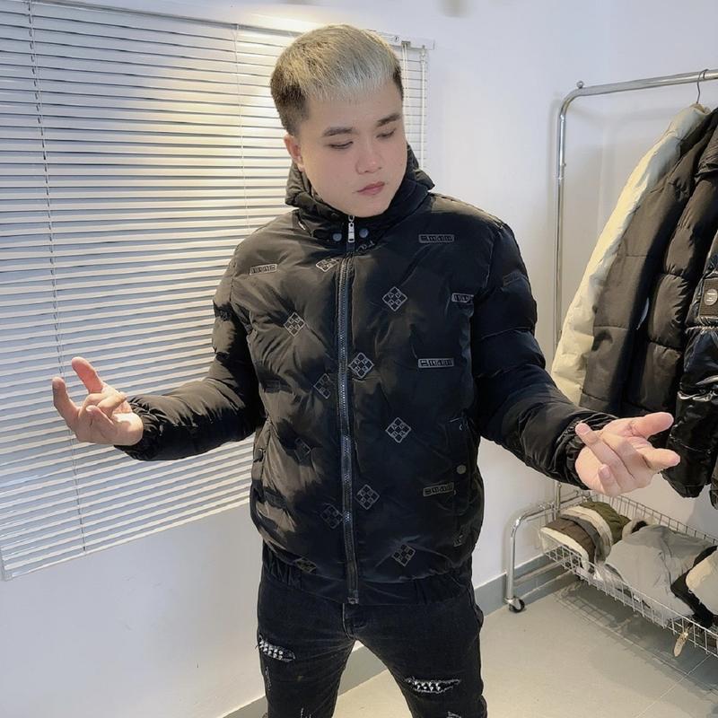 Áo Phao Nam Mũ Trơn Tháo Rời In Nhiệt Chữ HAHR 4 Màu Menswear