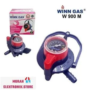 Winn Gas Regulator Gas LPG W 900 NM/W-900 M Double Lock Tanpa Meter & Dengan Meter Garansi 5 Tahun Tekanan Stabil Material Besi